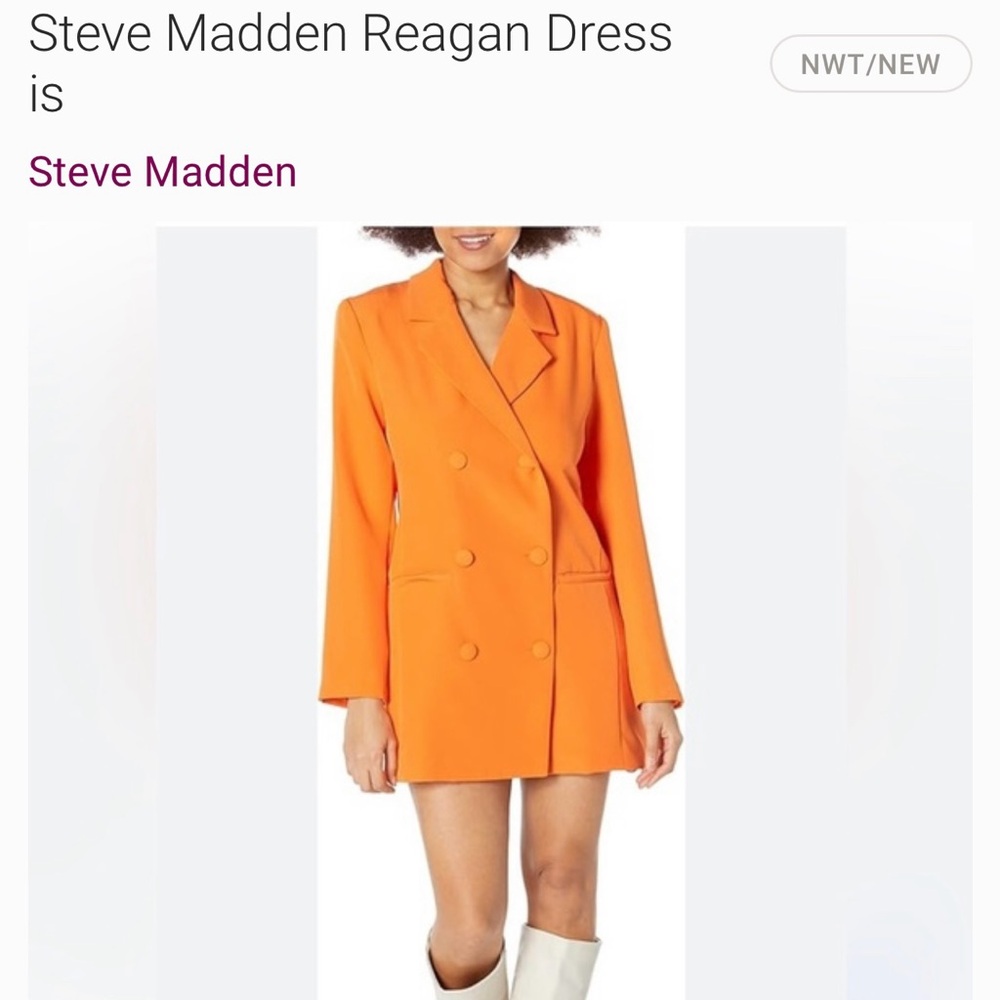 Steve Madden Bright Orange Blazer Dress